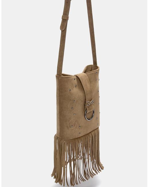 Borsa A Tracolla Con Frange di Pull&Bear in Natural