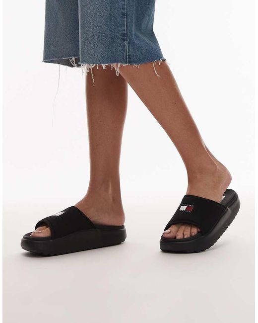 Tommy Hilfiger Black Comfy Pool Sliders