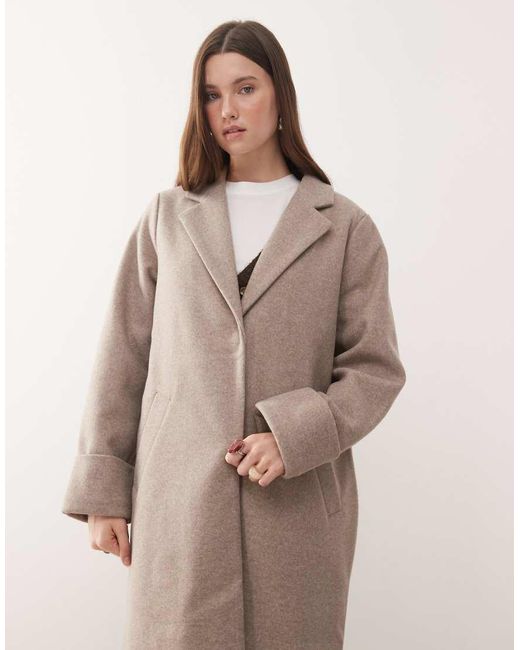 Noisy May Natural Wool Look Maxi Overcoat