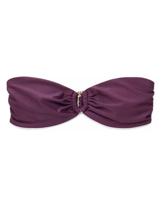 NA-KD Purple X Audrey Afonso Bandeau Ring Detail Bikini Top
