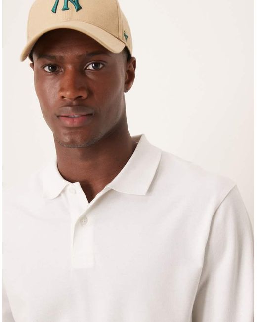 ASOS White Essentials Regular Fit Long Sleeve Polo for men