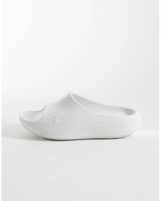 Nike White Reactx Sliders for men