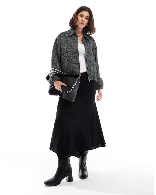 ONLY Gray Drop Shoulder Bomber
