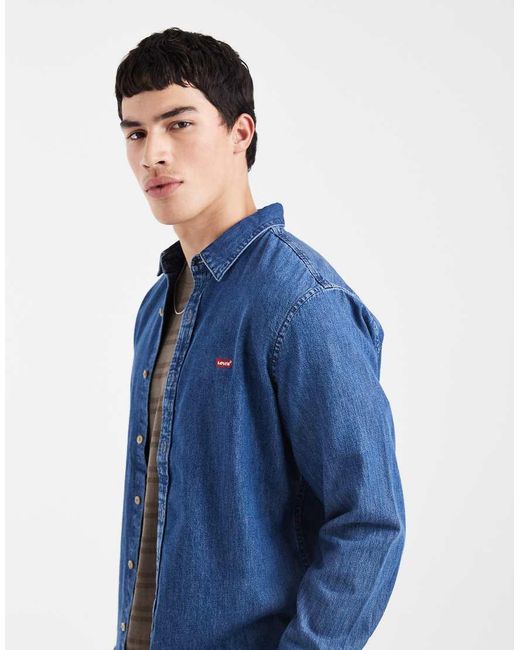 Levi's Blue Logo Icon Denim Shirt for men
