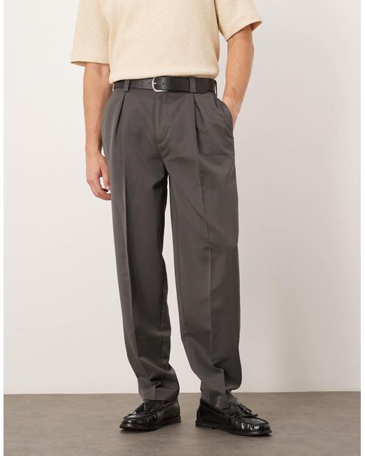 ASOS Natural Smart Oversized Tapered Pants for men