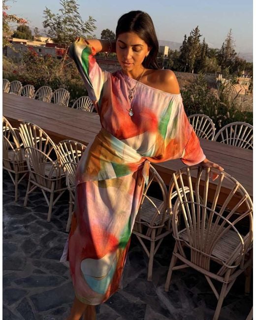 Never Fully Dressed Multicolor Jem Abstract Oversized Midaxi Dress