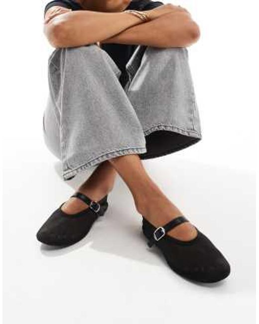 Mango Gray Net Ballet Shoes
