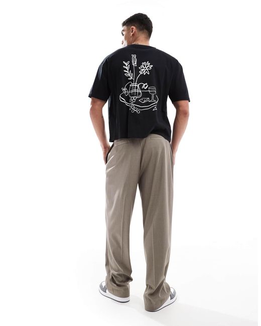 ASOS – kastiges oversize-t-shirt in Black für Herren