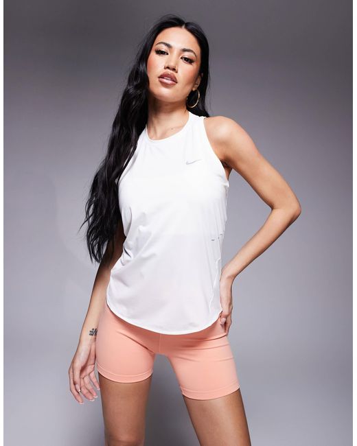 Nike White Nike Swift Running Tank Top