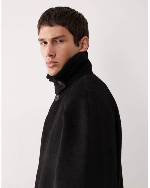 Manteau en laine mélangée ASOS COLLECTIVE pour homme en coloris Black