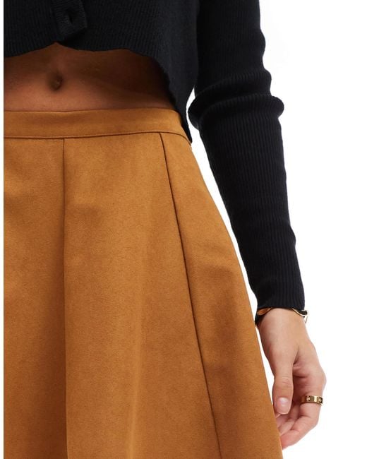 ASOS Black Flippy Faux Suede Mini Skirt