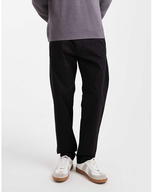 Jack & Jones Black Relaxed Fit Chino With Drawstring Waist for men