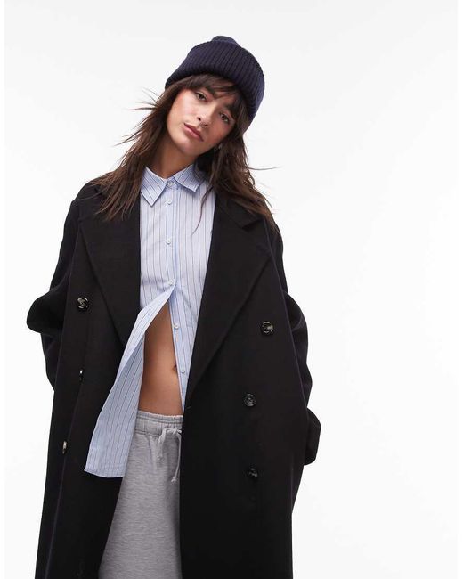 Mango White Double Breasted Maxi Coat