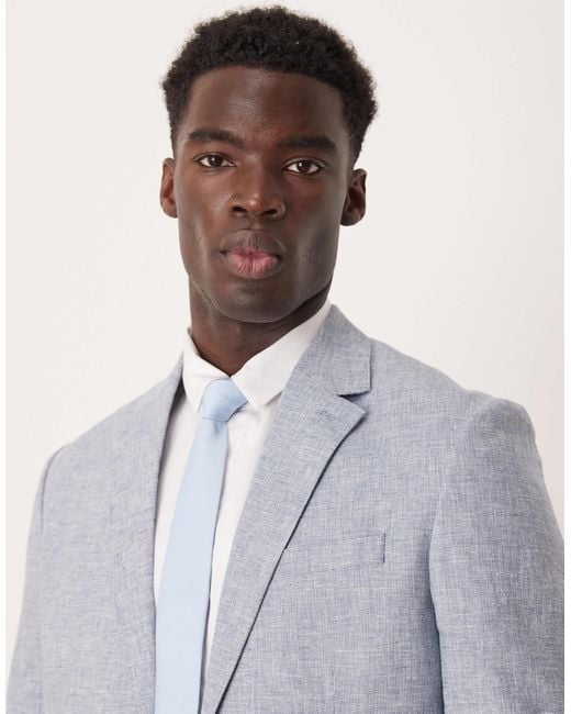 SELECTED Gray Malik Linen Blazer for men