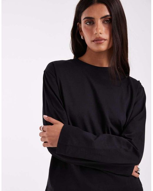 JJXX Black Boxy Long Sleeve T-shirt