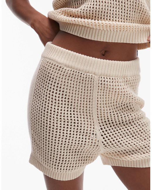 Tommy Hilfiger Natural – gehäkelte shorts