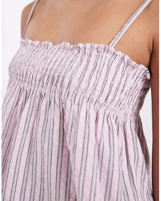 JJXX Purple Seersucker Stripe Top