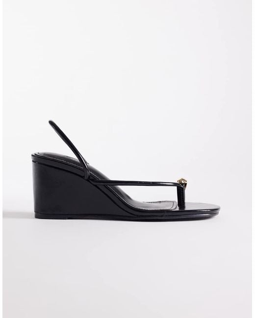 SIMMI Blue Simmi London Anya Wedge Sandals With Toe Detail