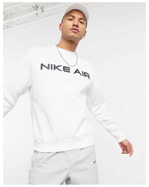 Nike Air Crew Neck Sweat in White for Men | Lyst Australia