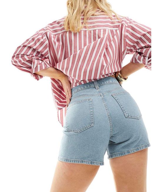ASOS Blue Hourglass Denim Dad Short