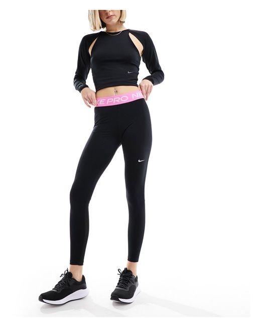 Nike Black Nike Pro Training 365 Mid Rise leggings