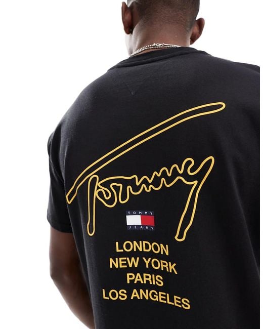 Tommy Hilfiger Black City Signature Back Print T-Shirt for men