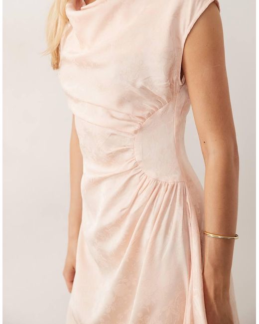 Vero Moda Natural Sleeveless Cowl Neck Ruched Detail Maxi Dress