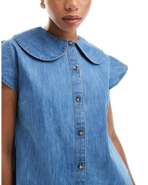 Miss Selfridge Blue Denim Babydoll Dress