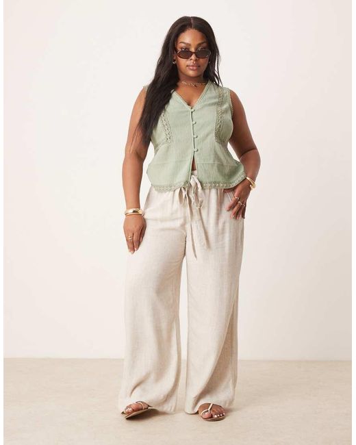 Chaleco Verde Con Ribete De Encaje De Asos Design Curve ASOS de color Green