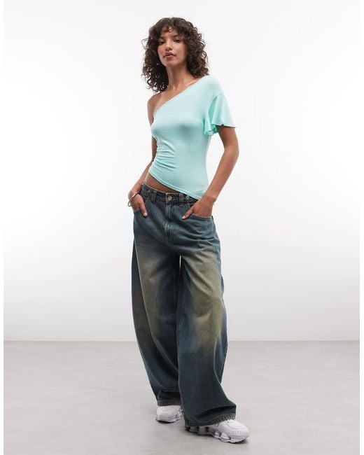 Collusion Blue One Shoulder Top