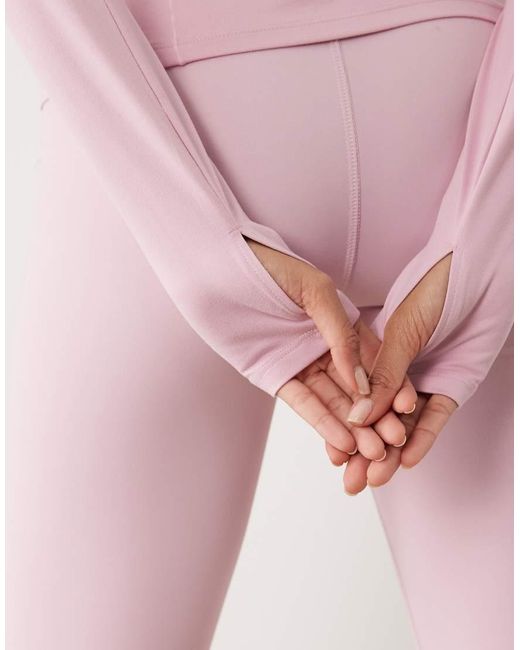 Gina Tricot Pink Mix And Match Half Zip Sporty Yoga Top