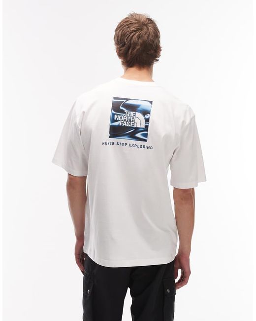 The North Face White Nse Liquid Box Backprint Oversized T-Shirt for men