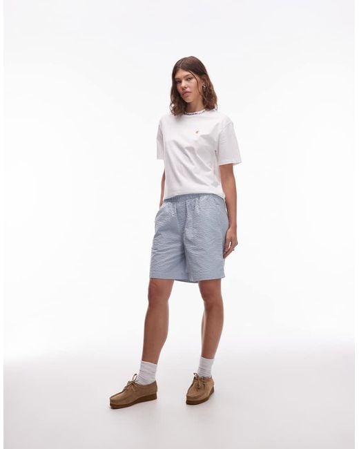 Carhartt White Toland Seersucker Regular Fit Short Co-ord