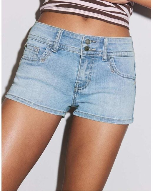 Stradivarius Blue Denim Mini Shorts