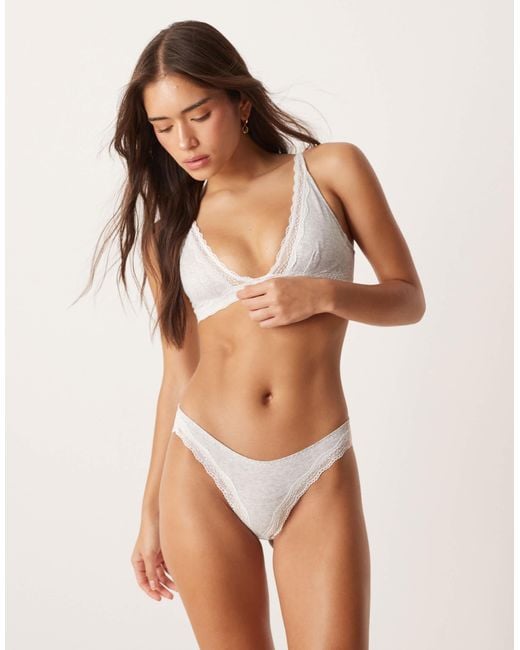 Free People Brown Lace Trim Bikini Briefs