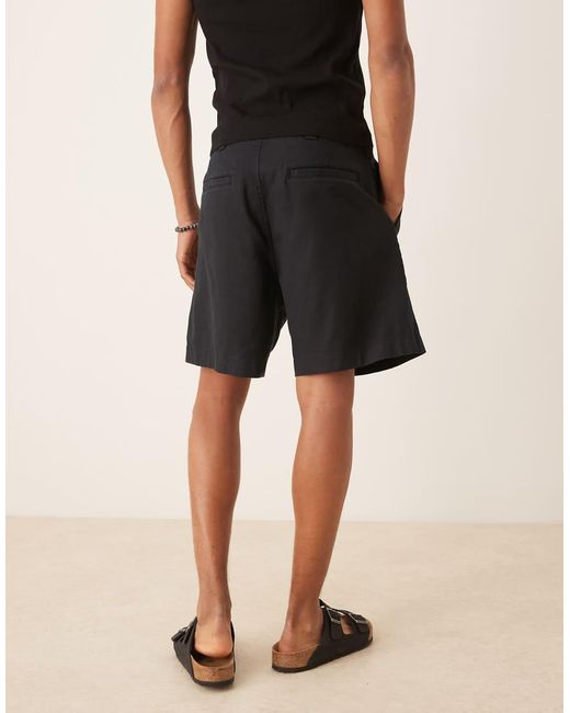 Abercrombie & Fitch Black 9" Pleated Shorts for men