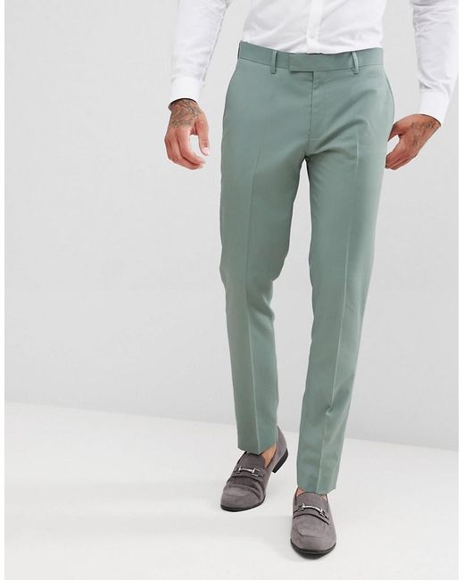 Pantalon de costume slim - Vert menthe River Island pour homme en coloris  Vert | Lyst