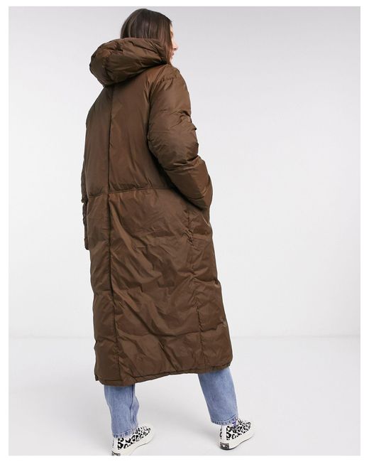 brown asos puffer coat