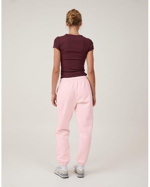 Cotton On Pink Plush Essential Gym Sweatpant