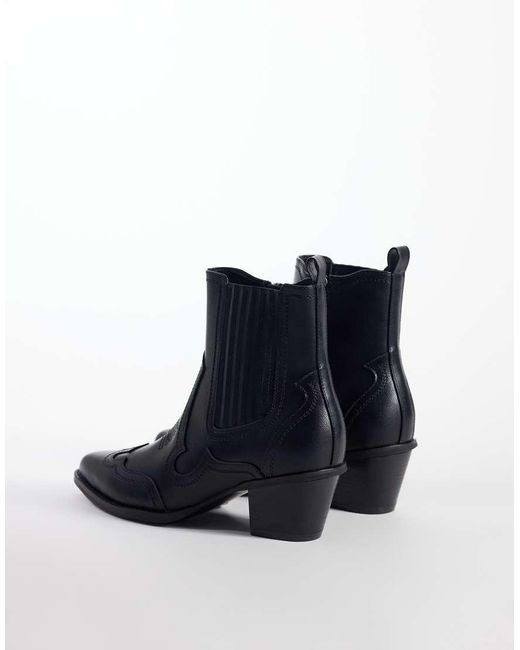 ASOS Blue Western Chelsea Boots With Cuban Heel for men