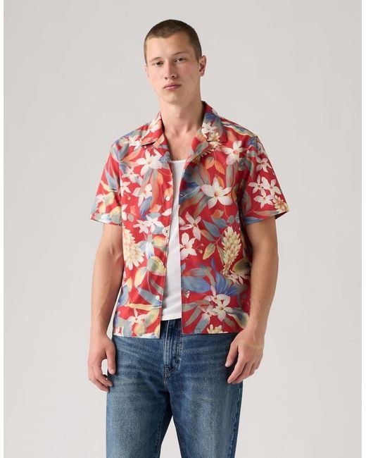 Levi's Red Sunset Camp Standard Fit Lightweight Shirt for men
