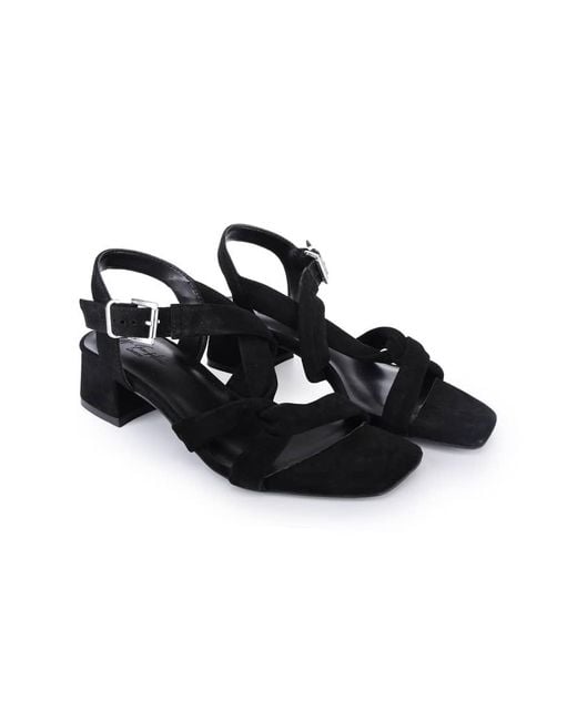 OFF THE HOOK White Nicola Suede Leather Strappy Low Block Heel Sandals