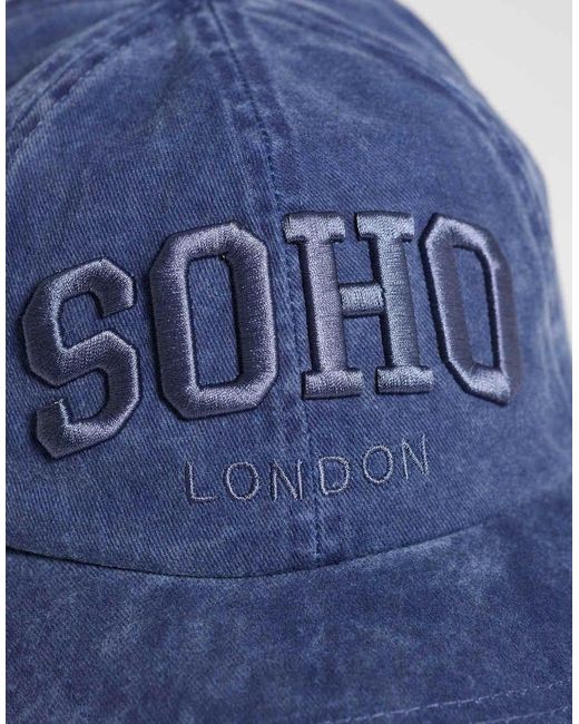 Pieces Blue Soho Graphic Cap