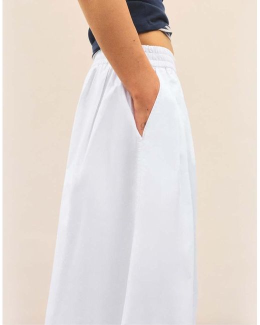 Pull&Bear White Long Cape Skirt