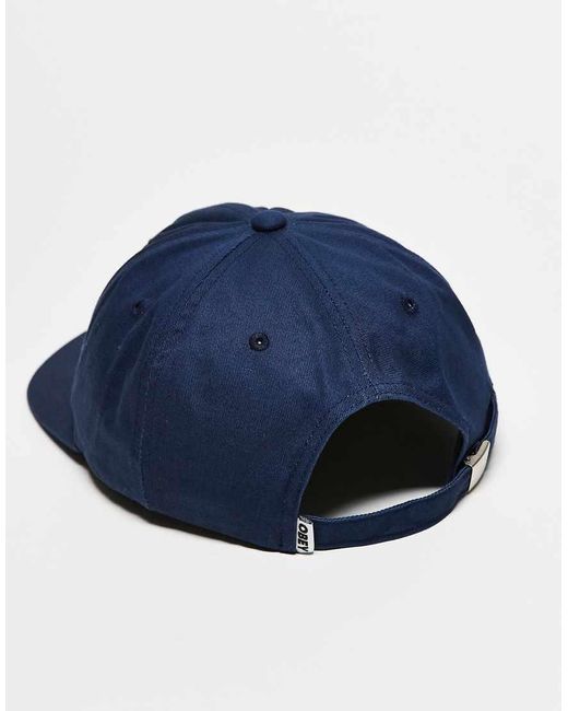 Obey Blue Collegiate 6 Panel Strapback Logo Cap