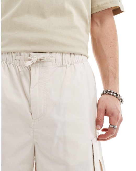 Pantalones cortos blanco hueso cargo Jack & Jones de hombre de color Natural