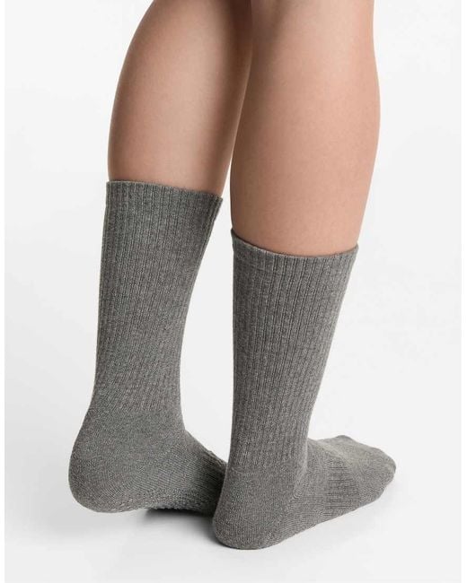 Oysho White 2 Pairs Of Classic Cotton Blend Yoga And Pilates Socks