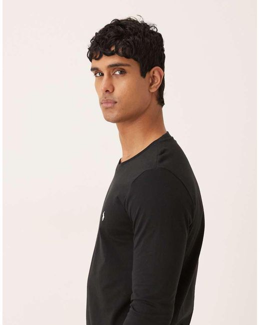 Polo Ralph Lauren Black Cotton Jersey Lounge Long Sleeve T-shirt for men