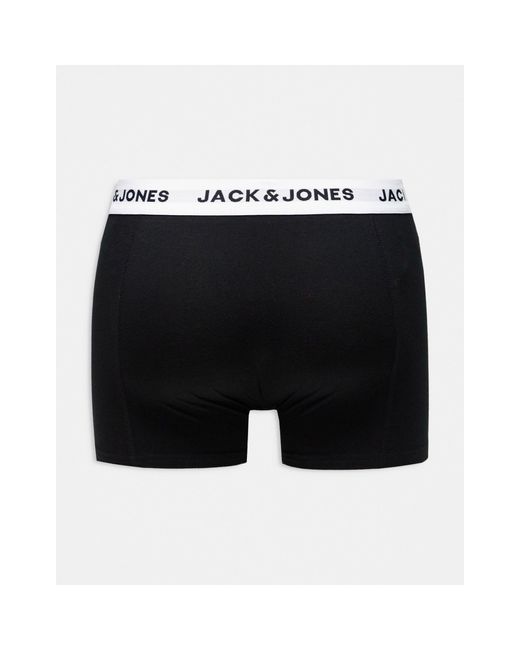 Confezione da 5 paia di boxer aderenti neri con elastico di Jack & Jones in Black da Uomo