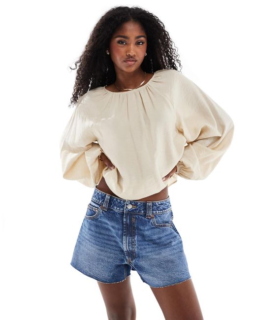 Short décontracté en jean - moyen délavé ASOS en coloris Blue